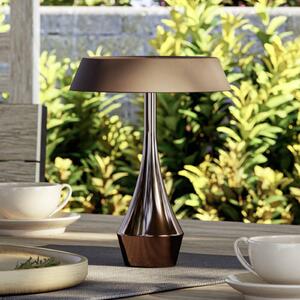 EGLO LED stolová lampa s akumulátorom TURCIO, bronzová, výška 20 cm, IP44,, Hnedá / staromosadz, Obývacia izba / jedáleň, kov, Stojacie svietidlo