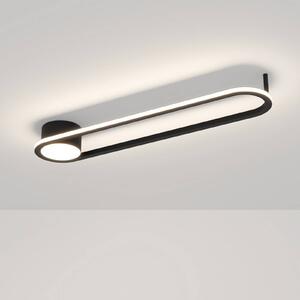 EGLO Stropné LED svetlo COLLECORVINO, čierne, dĺžka 50 cm,, Čierna, Obývacia izba / jedáleň, kov, Stropné svetlo polkruhové s priestorom