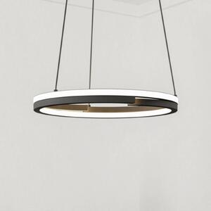 EGLO LED závesné svietidlo MEZZOMONTE, čierne, Ø 48 cm,, Čierna, Obývacia izba / jedáleň, kov, Závesné svietidlo
