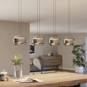EGLO LED závesné svietidlo HORTUNAS, dĺžka 126 cm, 4-pl., čierna, Čierna, Obývacia izba / jedáleň, Sklo, Závesné svietidlo