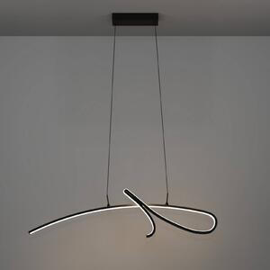EGLO LED závesné svietidlo CARDONCITO, čierne, dĺžka 96 cm,, Čierna, Obývacia izba / jedáleň, kov, Závesné svietidlo