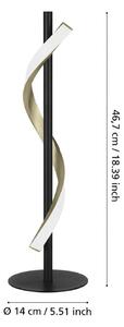 EGLO Stolová LED lampa CONAPRATO, čierna/mosadz, 47 cm,, Čierna, Obývacia izba / jedáleň, kov
