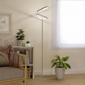 EGLO LED stojacia lampa LEPORANO, béžová, výška 160 cm, 2-pl.,, Krémová / jantárovo žltá, Obývacia izba / jedáleň, kov