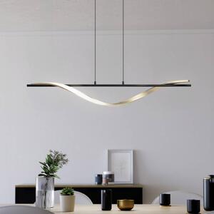 EGLO LED závesné svietidlo CONAPRATO, čierna/mosadz, 115 cm,, Čierna, Obývacia izba / jedáleň, kov, Závesné svietidlo