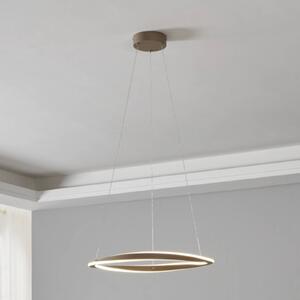 EGLO LED závesné svietidlo CAMEROTA, béžové, Ø 57 cm, diaľkové ovládanie, Krémová / jantárovo žltá, Obývacia izba / jedáleň, kov, Závesné svietidlo