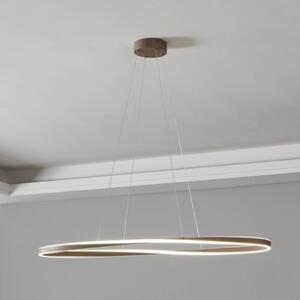 EGLO LED závesné svietidlo CAMEROTA, béžová, 111 × 38 cm, diaľkové ovládanie, Krémová / jantárovo žltá, Obývacia izba / jedáleň, kov, Závesné svietidlo