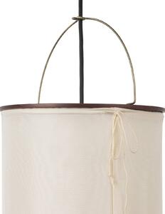 GUBI Nástenné svetlo Gubi Silk Lantern, biela/čierna, s napájacím konektorom, E27, Krémová / jantárovo žltá, Obývacia izba / jedáleň, Textil / látka / hodváb, Dizajn, Nástenné svietidlo