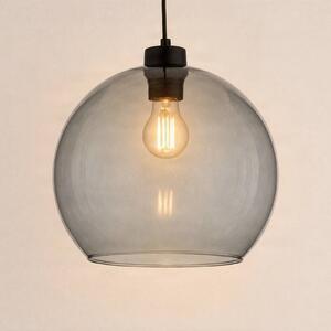 TK Lighting Závesné svietidlo Cubus, dymovo šedé, sklo, Ø 30 cm, E27, Čierna, Obývacia izba / jedáleň, Sklo, Moderný, Závesné svietidlo
