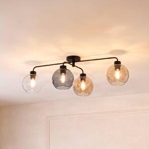 TK Lighting Stropné svietidlo Cubus 4-plameňové číre/jantárové/šedé, Jasné / priehľadné, Obývacia izba / jedáleň, Sklo, Moderný, Stropné svetlo