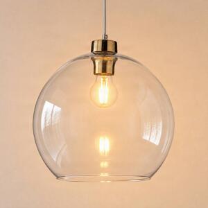 TK Lighting Závesné svietidlo Cubus, transparentné, sklo, Ø 30 cm, E27, Jasné / priehľadné, Obývacia izba / jedáleň, Sklo, Moderný, Závesné svietidlo