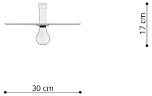Nástenné svietidlo Sirkel, 1x čierne Drôt || Kovené tienidlo, (fi 30 cm)
