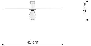 Nástenné svietidlo Sirkel, 1x čierne Drôt || Kovené tienidlo, (fi 45 cm)