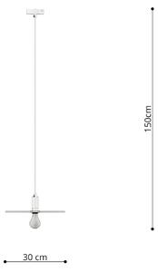 Závesné svietidlo Sirkel, 1x čierne Drôt || Kovené tienidlo, (fi 30 cm)