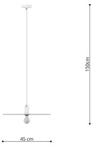 Závesné svietidlo Sirkel, 1x čierne Drôt || Kovené tienidlo, (fi 45 cm)
