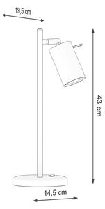 Stolná lampa Ring, 1x biele kovové tienidlo