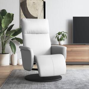 Maison Exclusive – Relaxačné kreslo s podnožkou, biela umelá koža
