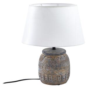 Stolové Lampa Lindby, Aelith, Sivá, Obývacia izba, Tkanina / Textil, Rustikálny