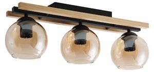 Stropné Lampa Lindby, Enrique, stmievateľné, Čierna, Jedáleň, Drevo, Moderný