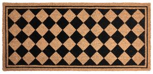 Rohožka béžová čierna kokosové vlákno protišmyková spodná strana 55 x 120 cm diamantový vzor moderný štýl