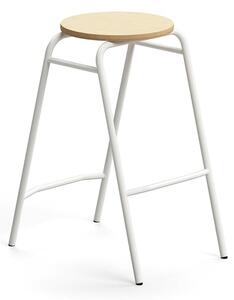 Barová stolička ALTUS, výška 690 mm, biela/breza