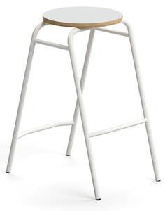 Barová stolička ALTUS, výška 690 mm, biela/šedá