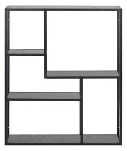 Čierna nástenná knižnica v dekore jaseňa 75x91 cm Seaford – Actona