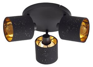Stropné Lampa Lindby, Vasilia, stmievateľné, Čierna, Obývacia izba, Tkanina / Textil, Moderný