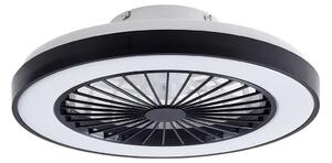 Teleo LED Stropný ventilátor Čierna Lindby, Teleo, stmievateľné, Čierna, Obývacia izba, Plast, Moderný