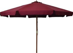 Maison Exclusive - Slnečník s dreveným stožiarom 330 cm, bordová červená