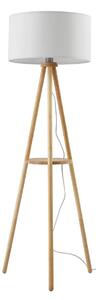 Stojacie Lampa Lindby, Adamio, Biela, Obývacia izba, Tkanina / Textil, Rustikálny