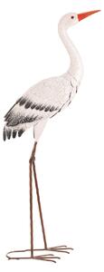 Bocian - 76 cm, kovová záhradná dekorácia, farba biela Biela