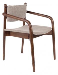 DUTCHBONE TORRANCE stolička s podrúčkami Hnedá