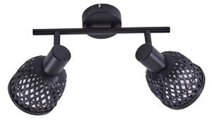 Stropné Lampa Lindby, Eskil, stmievateľné, Čierna, Jedáleň, Bambus, Moderný