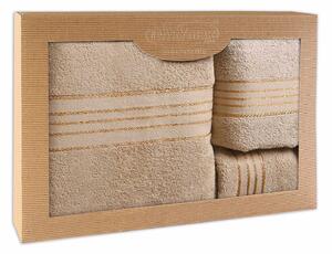 BAVLNENÉ UTERÁKY TIWANO SADA 1 KS 30X50 CM, 1 KS 50X90 CM, 1 KS 70X140 CM CAPPUCCINO