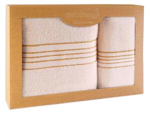 BAVLNENÉ UTERÁKY TIWANO SADA 1 KS 50X90 CM, 1 KS 70X140 CM KRÉMOVÁ