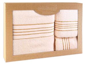BAVLNENÉ UTERÁKY TIWANO SADA 1 KS 30X50 CM, 1 KS 50X90 CM, 1 KS 70X140 CM KRÉMOVÁ