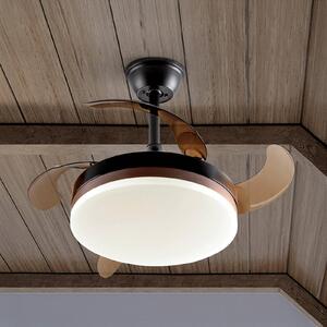 LED stropný ventilátor Vento čierny/bronzový/dymový Ø 90 cm tichý, Hliník / sivá / zinok, Obývacia izba / jedáleň, kov, Moderný
