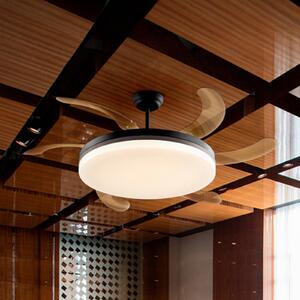 LED stropný ventilátor Vento čierny/bronzový/dymový Ø 150, tichý, Hliník / sivá / zinok, Obývacia izba / jedáleň, kov, Moderný