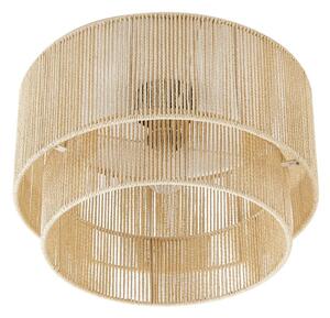 Stropné Lampa Lindby, Anuva, stmievateľné, Béžová, Jedáleň, Papier / Kartón, Rustikálny