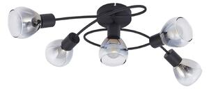 Stropné Lampa Lindby, Pendura, stmievateľné, Sivá, Jedáleň, Sklo, Moderný