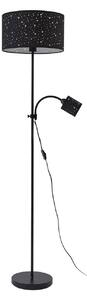 Stojacie Lampa Lindby, Melanie, Čierna, Obývacia izba, Kov, Moderný