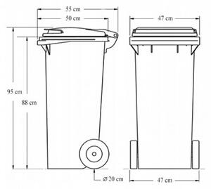 Popolnica Mulltonne 120 L - čierna
