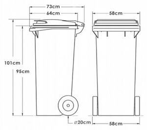 Popolnica Mulltonne 240 L - čierna