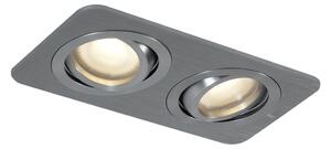 Zaoblené zapustené bodové svietidlo Gunmetal GU10 50 mm otočné a naklápacie IP44 2-svetlá - Alberto