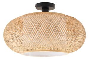Stropné Lampa Lindby, Romaine, stmievateľné, Drevo, Obývacia izba, Bambus, Rustikálny