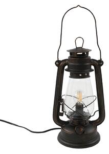 Stolové Lampa Lindby, Raisa, Hnedá / Hrdzavá, Obývacia izba, Kov, Starožitný