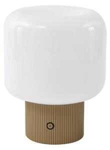 Stolové Lampa Lucande, Katrin Palme, stmievateľné, Béžová, Obývacia izba, Sklo, Moderný