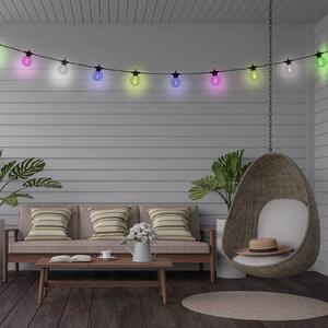 LED solárna svetelná reťaz CADENA, RGB, čierna, 10-pl., 10 m, Čierna, Plast, Štýl mladých