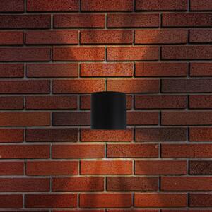LED vonkajšie nástenné svietidlo ALECTO, čierne, výška 10 cm, IP54 up/down, Čierna, kov, Moderný, Nástenné svietidlo