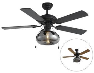 Stropný ventilátor čierny 107,5 cm s ťahovým spínačom - Mistral Busa